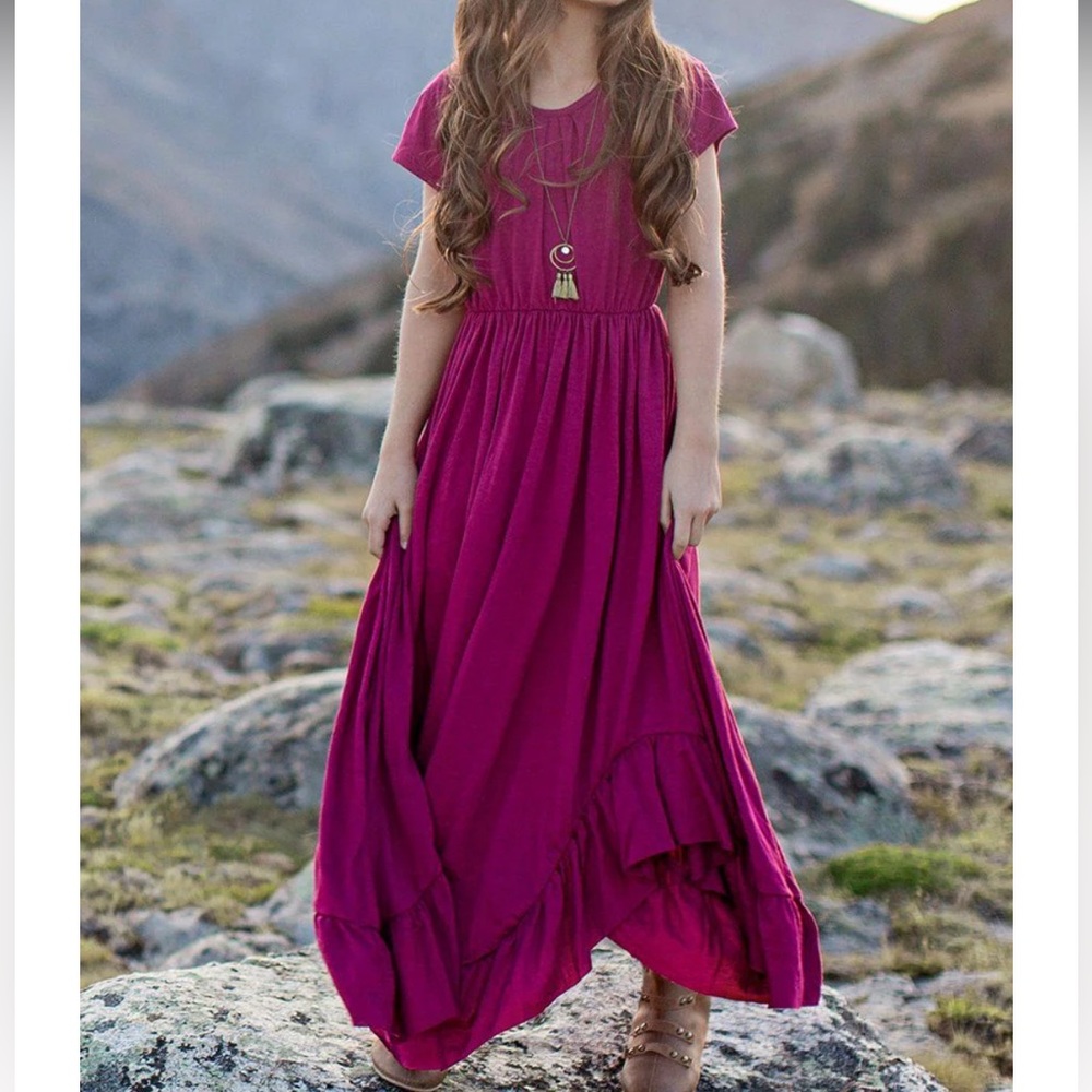 Joyfolie Purple Casual Sundress with Flutter Sleeves